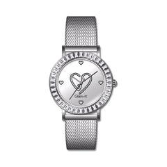 Glam-it! Swarovski Crystal Bling Heart Stainless Steel Watch